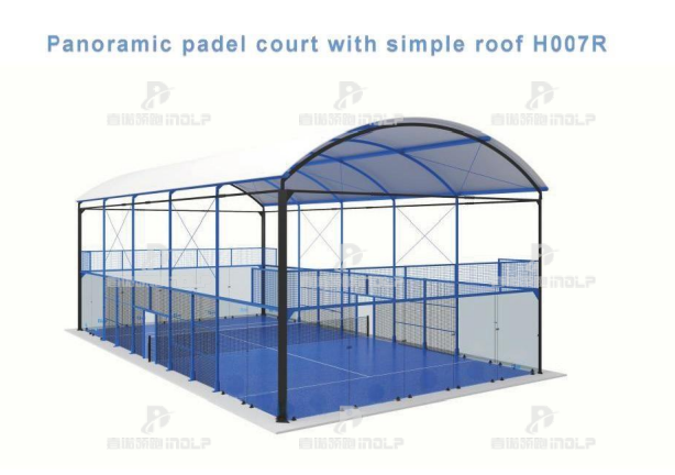 Panoramic padel court with simple roof H007R