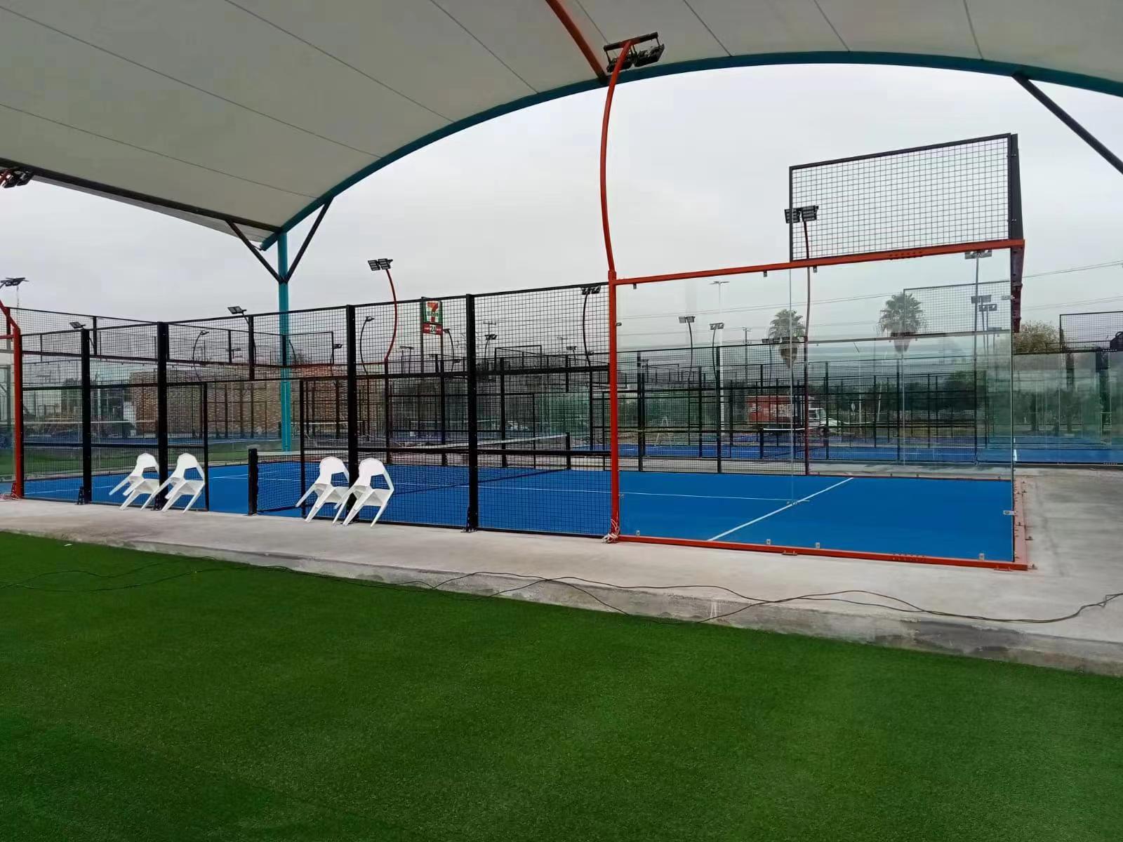 Factory Price Panoramic Outdoor And Indoor Padel Tennis Court with Covers for Rainproof